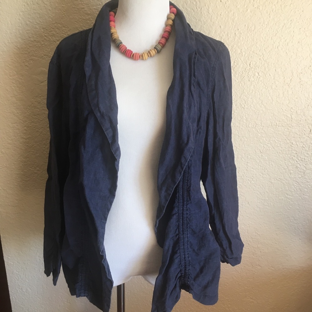 Chico’s Blue Linen Blazer